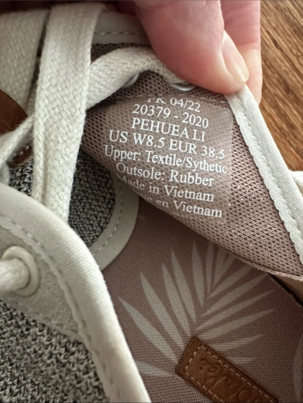 OluKai Women’s Knit Low-Top Sneakers in Light Gray and Cream